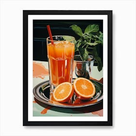 Orange Juice Vintage Cookbook Style 3 Art Print