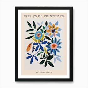 Spring Floral French Poster  Passionflower 2 Art Print
