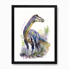 Aucasaurus Watercolour Dinosaur Art Print