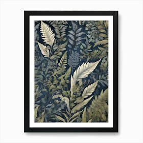 Pattern Poster Blue Star Fern Art Print 0 Póster