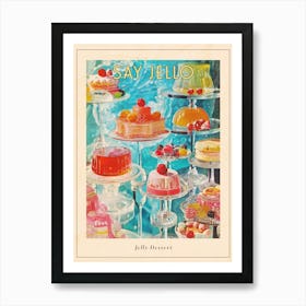 Jelly Dessert Platter Retro Collage 4 Poster Art Print