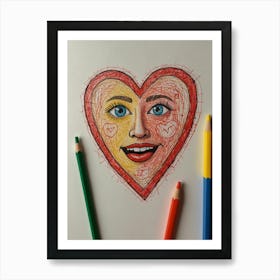 Heart Shaped Face Art Print