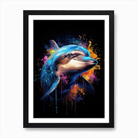 Dolphin color splash Pop Art Art Print