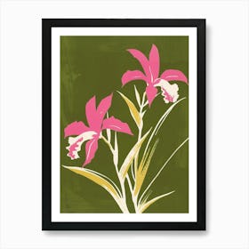 Pink & Green Orchid 3 Art Print