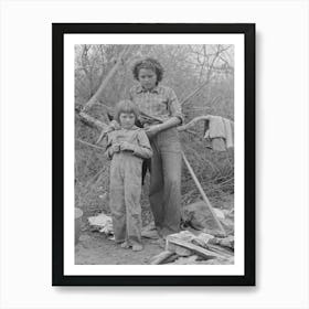 Children Of White Migrant Family From Arizona Near Harlingen, Texas By Russell Lee Art Print