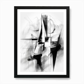 Enigmatic Encounter Abstract Black And White 6 Art Print