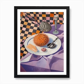 Uni Sea Urchin Still Life Painting Art Print