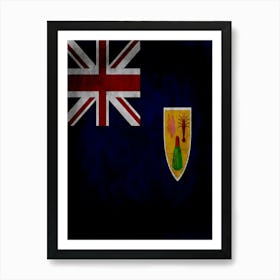 Turks And Caicos Islands Flag Texture Art Print