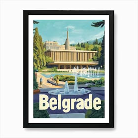 Aihrgdesign A Mid Century Modern Travel Poster For Belgrade 6 Art Print