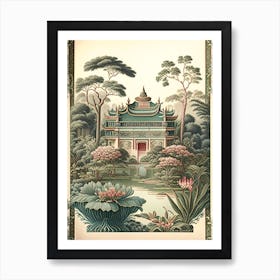 Summer Palace, 1, China Vintage Botanical Art Print