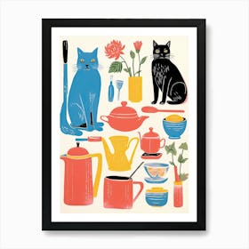 Cats And Kitchen Lovers 7 Art Print