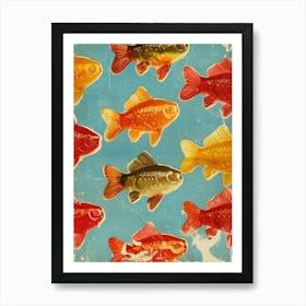 Swedish Fish Candy Sweets Retro Collage 1 Art Print