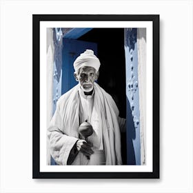 Chefchaouen, Morocco, Black And White Photography 3 Art Print