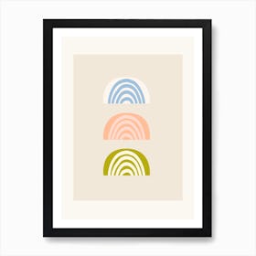 Abstract Cute Rainbows Art Print