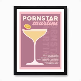 Burgundy Pornstar Martini Cocktail Art Print