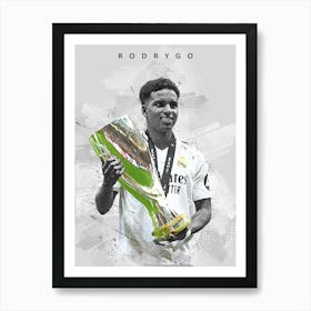 Rodrygo Real Madrid Drawing Art Print