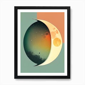 Moon Phase Vintage Sketch Space Art Print