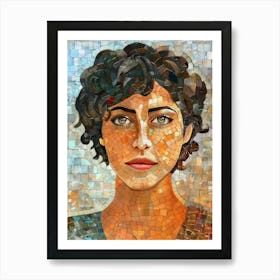 Mosaic Portrait Of A Woman 4 Art Print