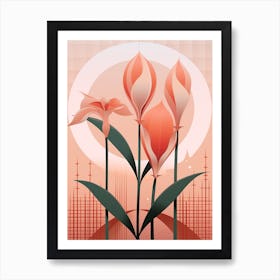 Abstract Geometric Botanical 3 Art Print