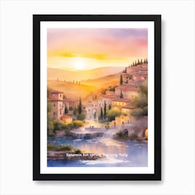 Saturnia hot spring Tuscany Italy Sunset Art Print