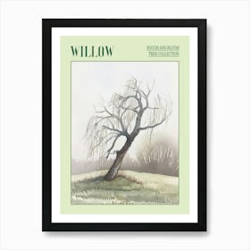 Willow Tree Atmospheric Watercolour Painting 1 Poster Art Print