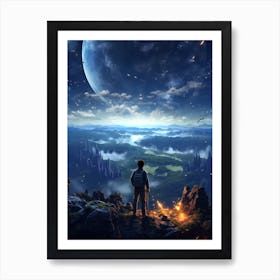 Man Looking At The Sky Art Print