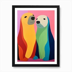 Colourful Kids Animal Art Sea Lion 2 Art Print