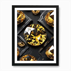 Golden Topaz Splendor, Gold Diamonds Art Print