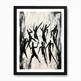 Dance Abstract Black And White 3 Art Print