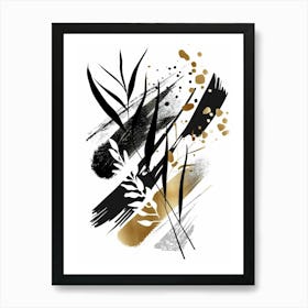 Abstract Black And Gold Painting 10 Art Print