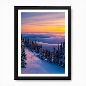 Panorama, Canada Sunrise Skiing Poster Art Print