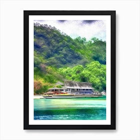 Gaya Island Malaysia Soft Colours Tropical Destination Art Print