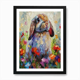 French Lop Rabbit Painting 3 Art Print