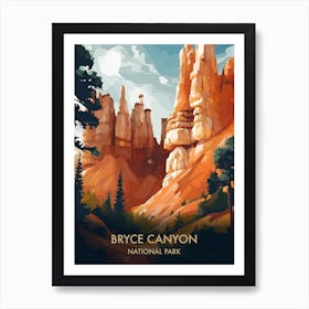 Bryce Canyon National Park Travel Poster Illustration Style 1 Art Print