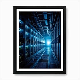 Abandoned Data Center Featuring Racks Filled With Mainframes And Servers Intricate Electronic Hardw (2) Art Print