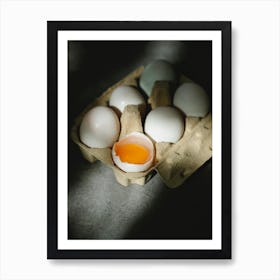 White Eggs In A Carton Art Print