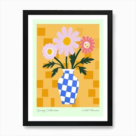 Spring Collection Wild Flowers Blue Tones In Vase 3 Art Print
