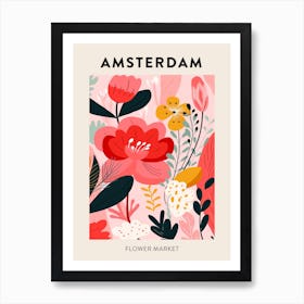 Flower Market Poster Amsterdam Netherlands Art Print