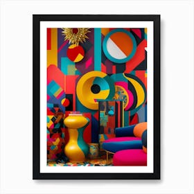 Maximalism's Boldness and Fusion of abstract forms, vibrant colors 2 Art Print