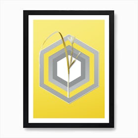 Botanical Cape Tulip in Gray and Yellow Gradient n.308 Art Print