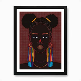 African Woman With Earrings 7 Art Print