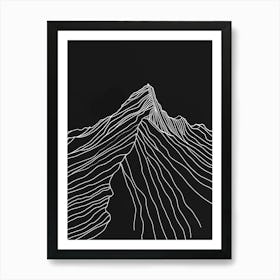 Ben More Mull Mountain Line Drawing 2 Art Print