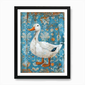 Duck In Blue Art Print