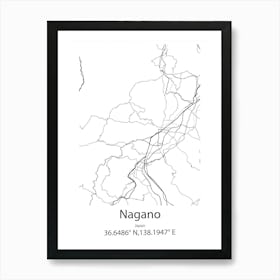 Nagano,Japan Minimalist Map Poster