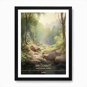 Jim Corbett National Park India Watercolour 3 Art Print