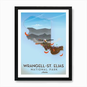 Wrangelli St Elias National Park Travel poster Art Print