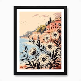 French Riviera, Flower Collage 1 Art Print