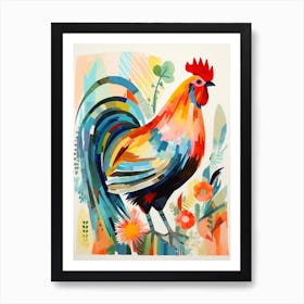 Bird Painting Collage Chicken 5 Art Print