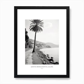 Poster Of Santa Margherita Ligure, Italy, Black And White Photo 1 Art Print