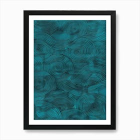 Teal Swirls 2 Art Print